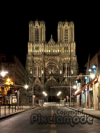 Reims Cathedral at Night