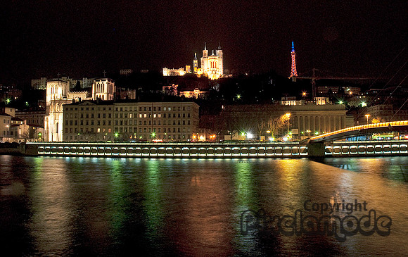 River at Night in Lyon
